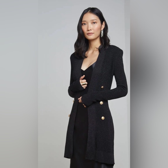 L'AGENCE Sweaters - L'agence Noe Double-Breasted Cardigan black small